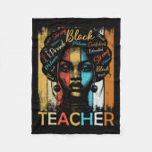 Zwart Geschiedenis Leraar Afro-Amerikaanse Vrouwen Fleece Deken (Voorkant)