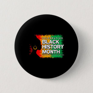 Zwart Geschiedenis Maand Afro Afro Afro Amerikaans Ronde Button 5,7 Cm