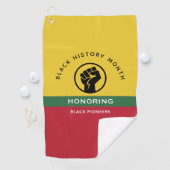 Zwart Geschiedenis Maand Afro-Amerikaanse gebogen  Golfhanddoek (Insitu)