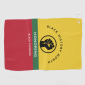 Zwart Geschiedenis Maand Afro-Amerikaanse gebogen  Golfhanddoek (Horizontaal)