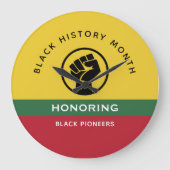 Zwart Geschiedenis Maand Afro-Amerikaanse gebogen Grote Klok (Voorkant)