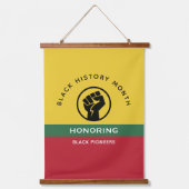Zwart Geschiedenis Maand Afro-Amerikaanse gebogen  Hangend Wandkleed (Voorkant)
