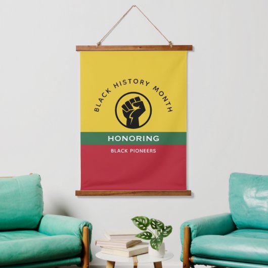 Zwart Geschiedenis Maand Afro-Amerikaanse gebogen  Hangend Wandkleed (Woonkamer)