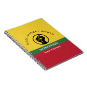 Zwart Geschiedenis Maand Afro-Amerikaanse gebogen  Notitieboek (Rechterzijde)