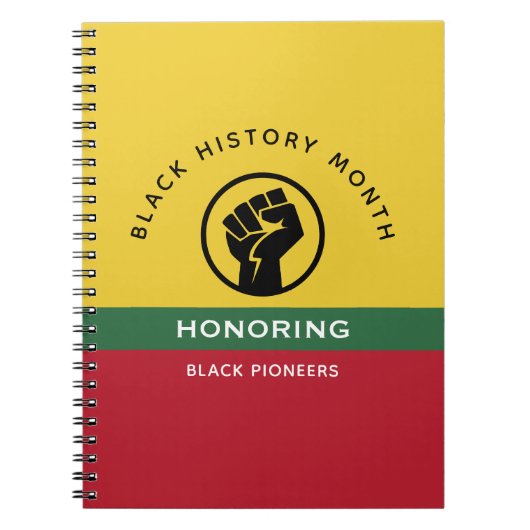 Zwart Geschiedenis Maand Afro-Amerikaanse gebogen  Notitieboek (Voorkant)