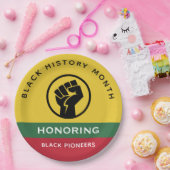 Zwart Geschiedenis Maand Afro-Amerikaanse gebogen Papieren Bordje (Feest)