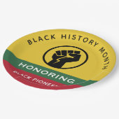 Zwart Geschiedenis Maand Afro-Amerikaanse gebogen Papieren Bordje (Gekanteld)