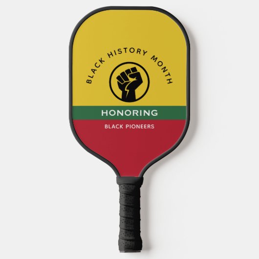 Zwart Geschiedenis Maand Afro-Amerikaanse gebogen  Pickleball Paddle (Voorkant)