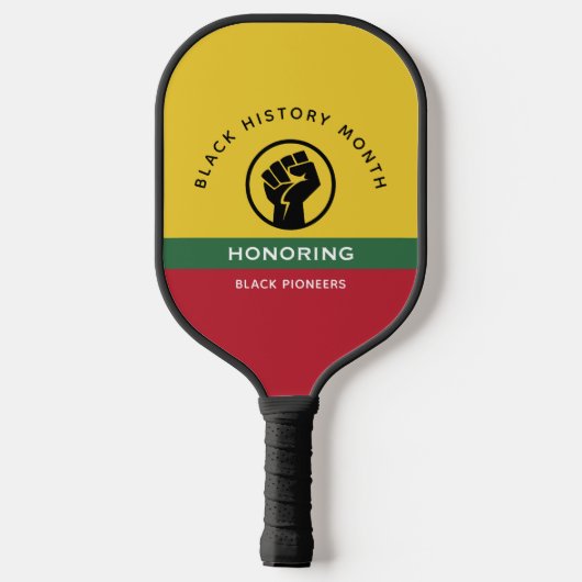 Zwart Geschiedenis Maand Afro-Amerikaanse gebogen  Pickleball Paddle (Achterkant)