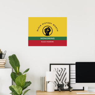 Zwart Geschiedenis Maand Afro-Amerikaanse gebogen  Poster