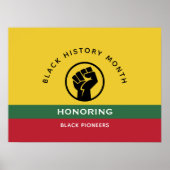 Zwart Geschiedenis Maand Afro-Amerikaanse gebogen Poster (Voorkant)