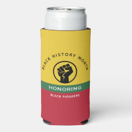 Zwart Geschiedenis Maand Afro-Amerikaanse gebogen Seltzer Blikjeskoeler