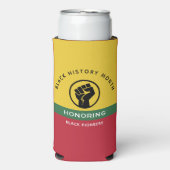 Zwart Geschiedenis Maand Afro-Amerikaanse gebogen  Seltzer Blikjeskoeler (Seltzer Voorkant)