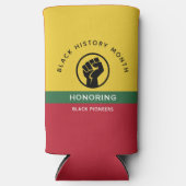 Zwart Geschiedenis Maand Afro-Amerikaanse gebogen  Seltzer Blikjeskoeler (Voorkant)