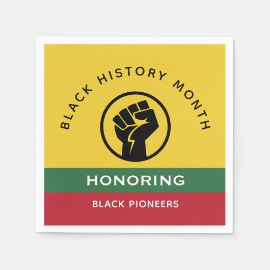 Zwart Geschiedenis Maand Afro-Amerikaanse gebogen  Servet (Voorkant)