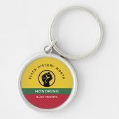 Zwart Geschiedenis Maand Afro-Amerikaanse gebogen  Sleutelhanger (Voorkant)