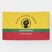 Zwart Geschiedenis Maand Afro-Amerikaanse gebogen  Spandoek (Horizontaal)