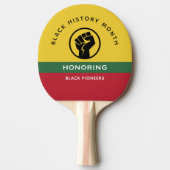 Zwart Geschiedenis Maand Afro-Amerikaanse gebogen  Tafeltennisbatje (Voorkant)
