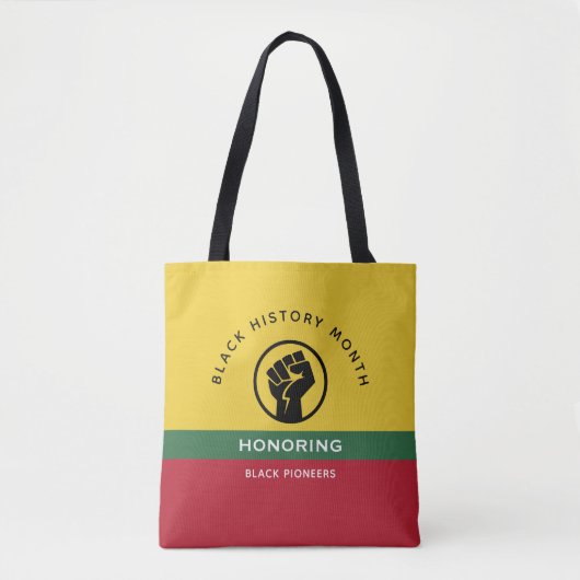 Zwart Geschiedenis Maand Afro-Amerikaanse gebogen Tote Bag (Voorkant)