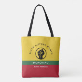 Zwart Geschiedenis Maand Afro-Amerikaanse gebogen Tote Bag (Achterkant)