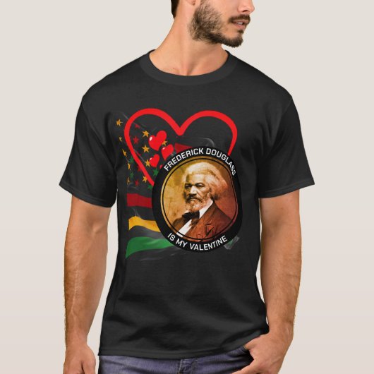 Zwart Geschiedenis Maand FREDERICK DOUGLASS Valent T-shirt (Voorkant)