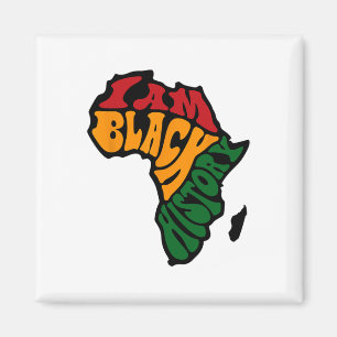 Zwart Geschiedenis Maand Kleding Afrika Kaart Kent Magneet