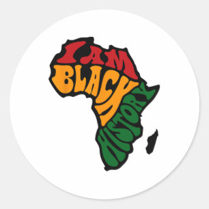 Zwart Geschiedenis Maand Kleding Afrika Kaart Kent Ronde Sticker