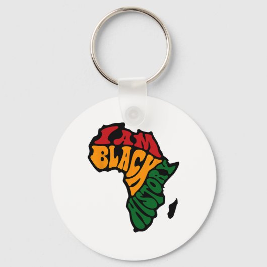 Zwart Geschiedenis Maand Kleding Afrika Kaart Kent Sleutelhanger (Voorkant)