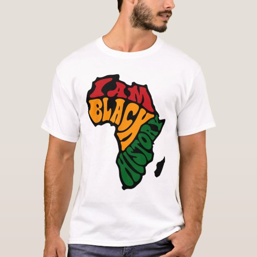 Zwart Geschiedenis Maand Kleding Afrika Kaart Kent T-shirt (Voorkant)