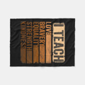 Zwart Geschiedenis Maand Kleding Ik geef les Zwart Fleece Deken (Voorkant (Horizontaal))