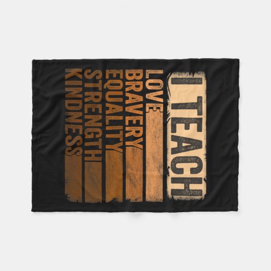 Zwart Geschiedenis Maand Kleding Ik geef les Zwart Fleece Deken (Voorkant (Horizontaal))