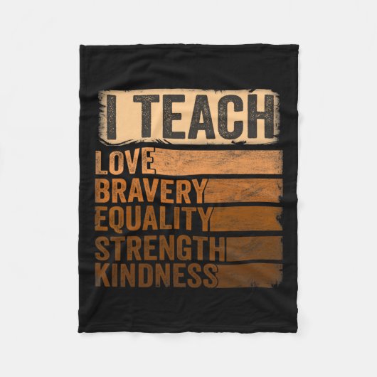 Zwart Geschiedenis Maand Kleding Ik geef les Zwart Fleece Deken (Voorkant)