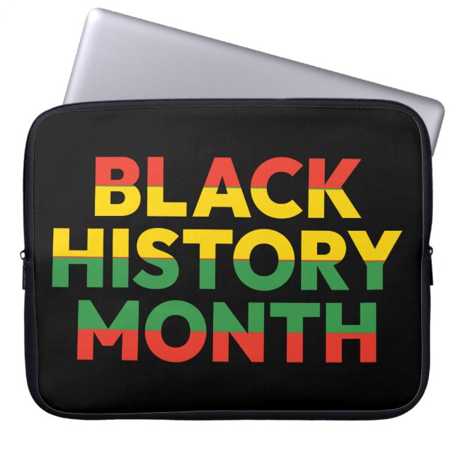 Zwart Geschiedenis Maand Laptop Sleeve 15 inch (Voorkant)
