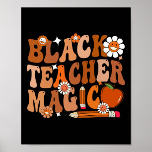 Zwart Geschiedenis Maand Leraar Groovy Zwart Leraa Poster