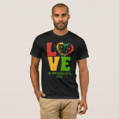 Zwart Geschiedenis Maand Liefde 1865 Juneteenth T-shirt (Voorkant volledig)