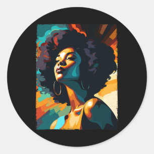Zwart Geschiedenis Maand Melanine Koningin Zwart M Ronde Sticker