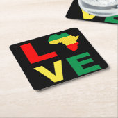 Zwart Geschiedenis Maand Melanine Mannen Vrouwen M Kartonnen Onderzetters (Schuin)