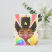 Zwart Geschiedenis Maand Melanine Meisje Magic Que Feestdagenkaart (Staand voorkant)