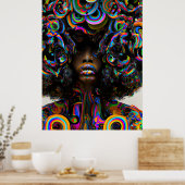 Zwart Geschiedenis Maand Melanine Meisje Magic Que Poster (Keuken)