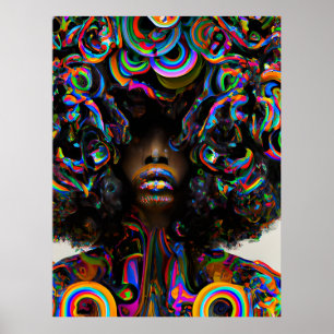 Zwart Geschiedenis Maand Melanine Meisje Magic Que Poster