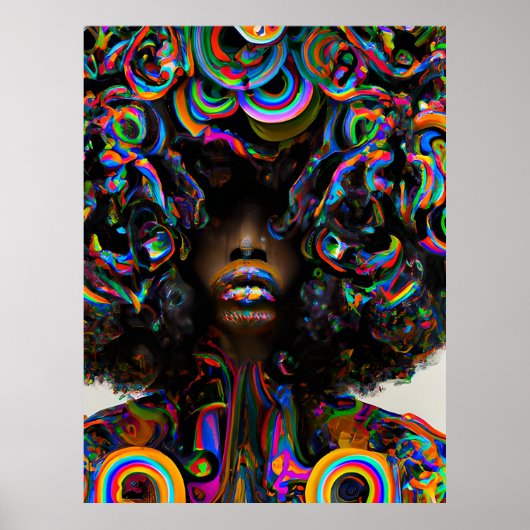 Zwart Geschiedenis Maand Melanine Meisje Magic Que Poster (Voorkant)