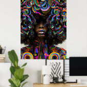 Zwart Geschiedenis Maand Melanine Meisje Magic Que Poster (Thuiskantoor)