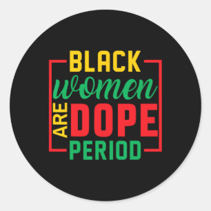 Zwart Geschiedenis Maand Melanine Zwart Vrouwen Zi Ronde Sticker