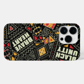 Zwart Geschiedenis Maand Patroon iPhone Hoesje (Achterkant horizontaal)