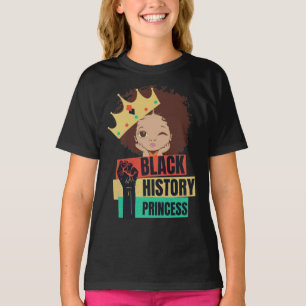 Zwart Geschiedenis Maand Prinses Zwart Meisje Magi T-shirt