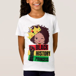 Zwart Geschiedenis Maand Prinses Zwart Meisje Magi T-shirt
