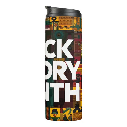 Zwart Geschiedenis Maand Tumbler - Levendige Graph Thermosbeker (Geroteerd rechts)