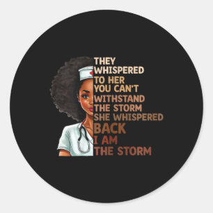 Zwart Geschiedenis Maand Verpleegster Trots Zwart Ronde Sticker
