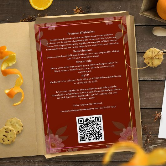 Zwart Geschiedenis Maand Viering Uitnodiging brief