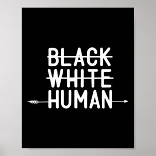 Zwart Geschiedenis Maand Zwart Wit Menselijk Afrik Poster